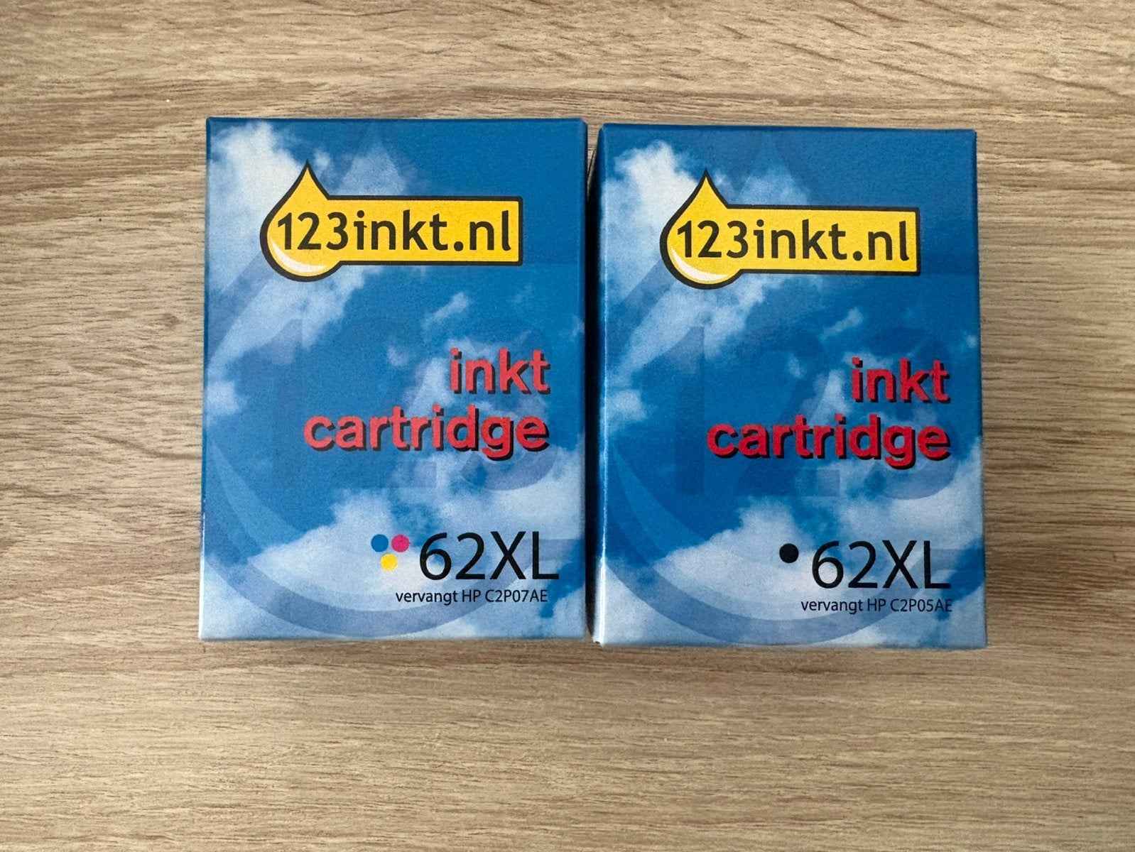 Cartridge zwart & kleur HP62XL, Verzenden, Zo goed als nieuw