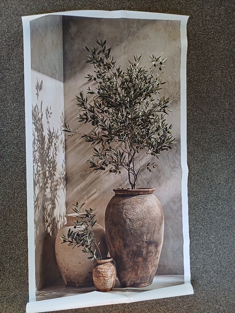 Linnen poster pot olijfboom, Ophalen, Nieuw
