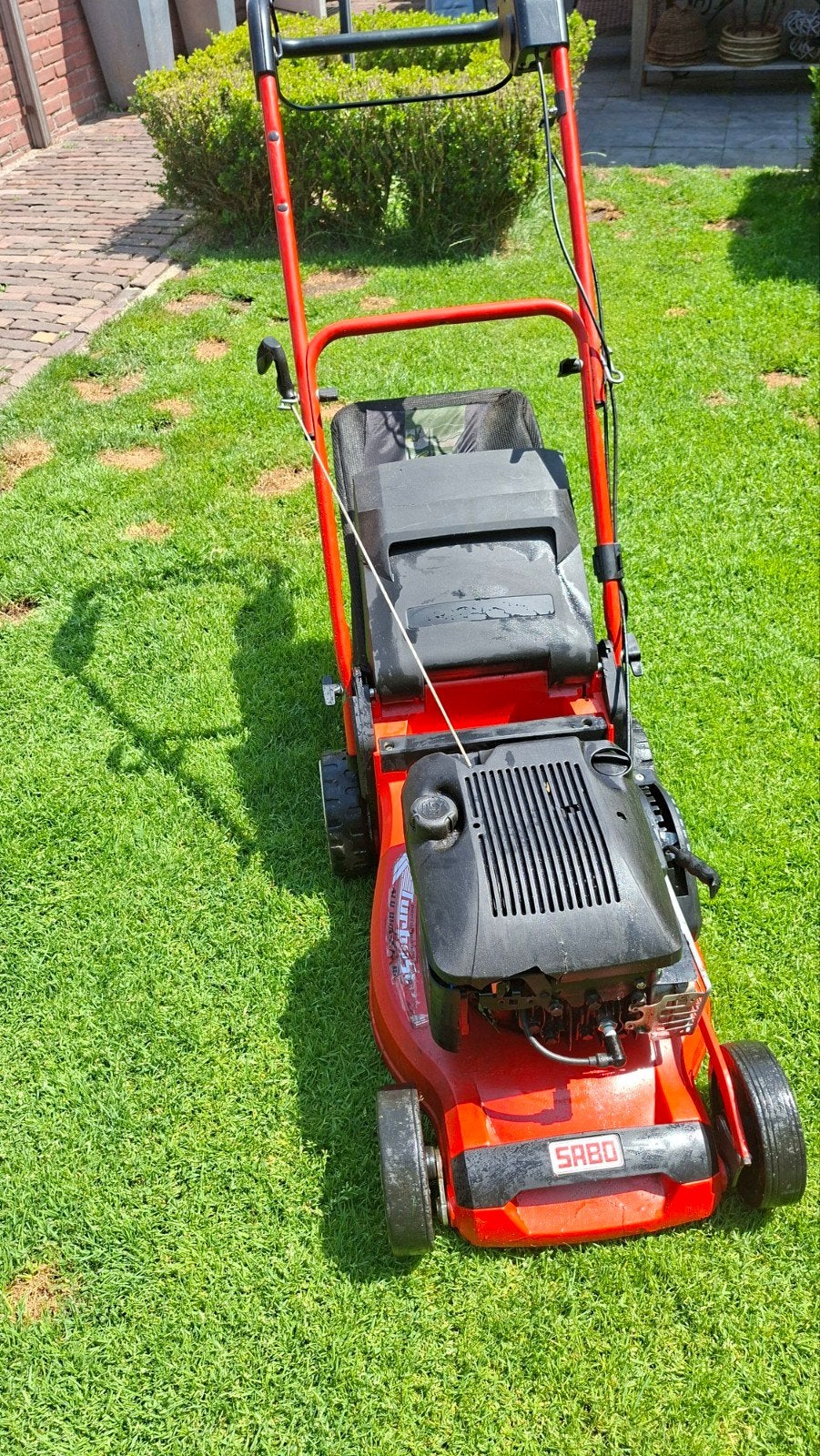 sabo vario 43 turbostar benzine grasmaaier., Cirkelmaaier, Gebruikt, Benzine-grasmaaier, 40 t/m 49 cm