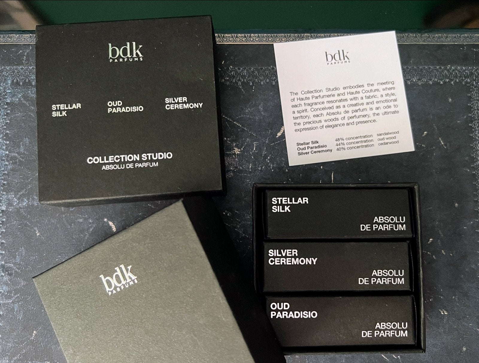 BDK samples: Stellar Silk + Silver Ceremony + Oud Paradisio, Ophalen of Verzenden, Zo goed als nieuw