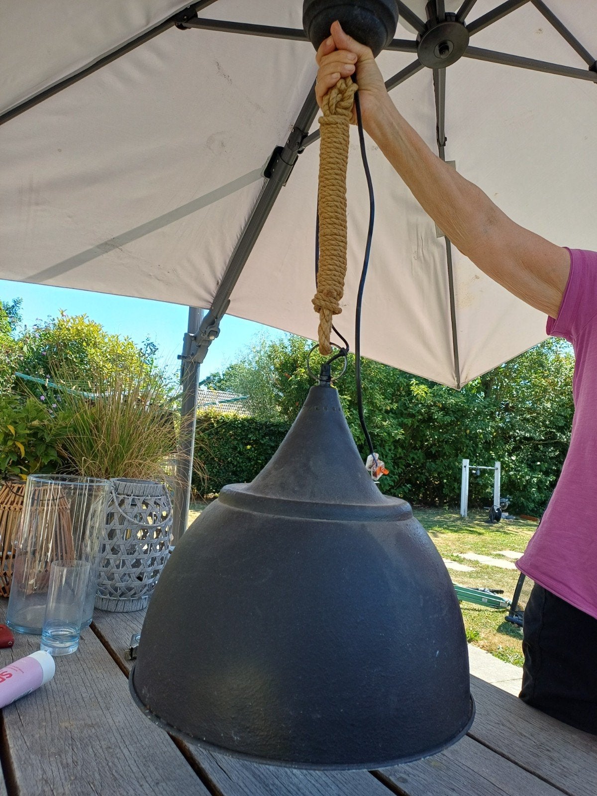 Emaille Hanglamp, Ophalen, Gebruikt