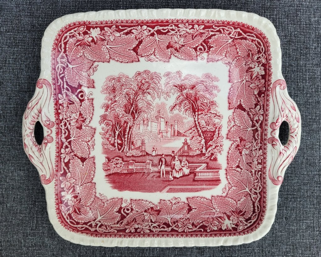 Serveerschaal Mason's rood/wit vierkant 27,5 x 23,5 cm., Huis en Inrichting, Overige merken, Ophalen of Verzenden, Klassiek, Keramiek