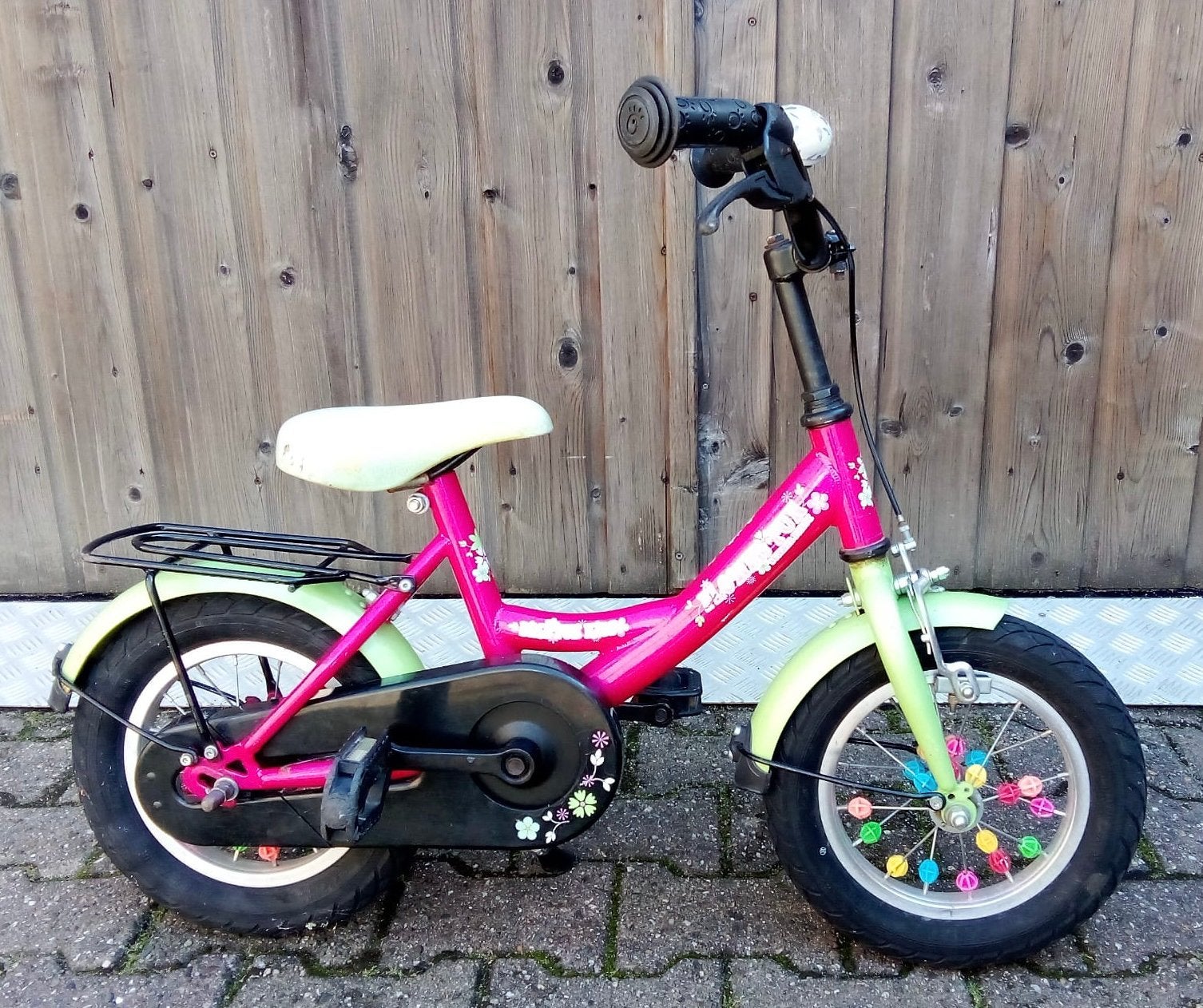 Mooi 12 inch kinderfietsje evt met zijwieltjes, Ophalen, Gebruikt, Minder dan 16 inch, Zijwieltjes