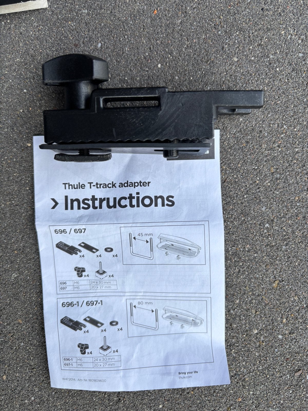 Thule T-track Adapter 697-1 (20x27mm - 80mm U-bolt), Auto diversen, Dakdragers, Ophalen of Verzenden