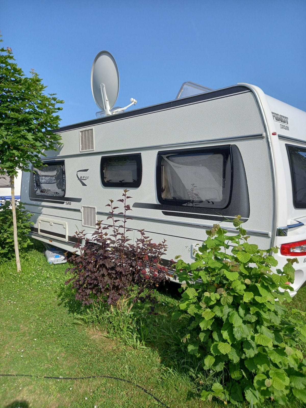 Fendt caravan OPAL LDS 520 met complete kampeeruitrusting, Caravans en Kamperen, Luifel, Frans bed, 7 tot 8 meter, Fendt