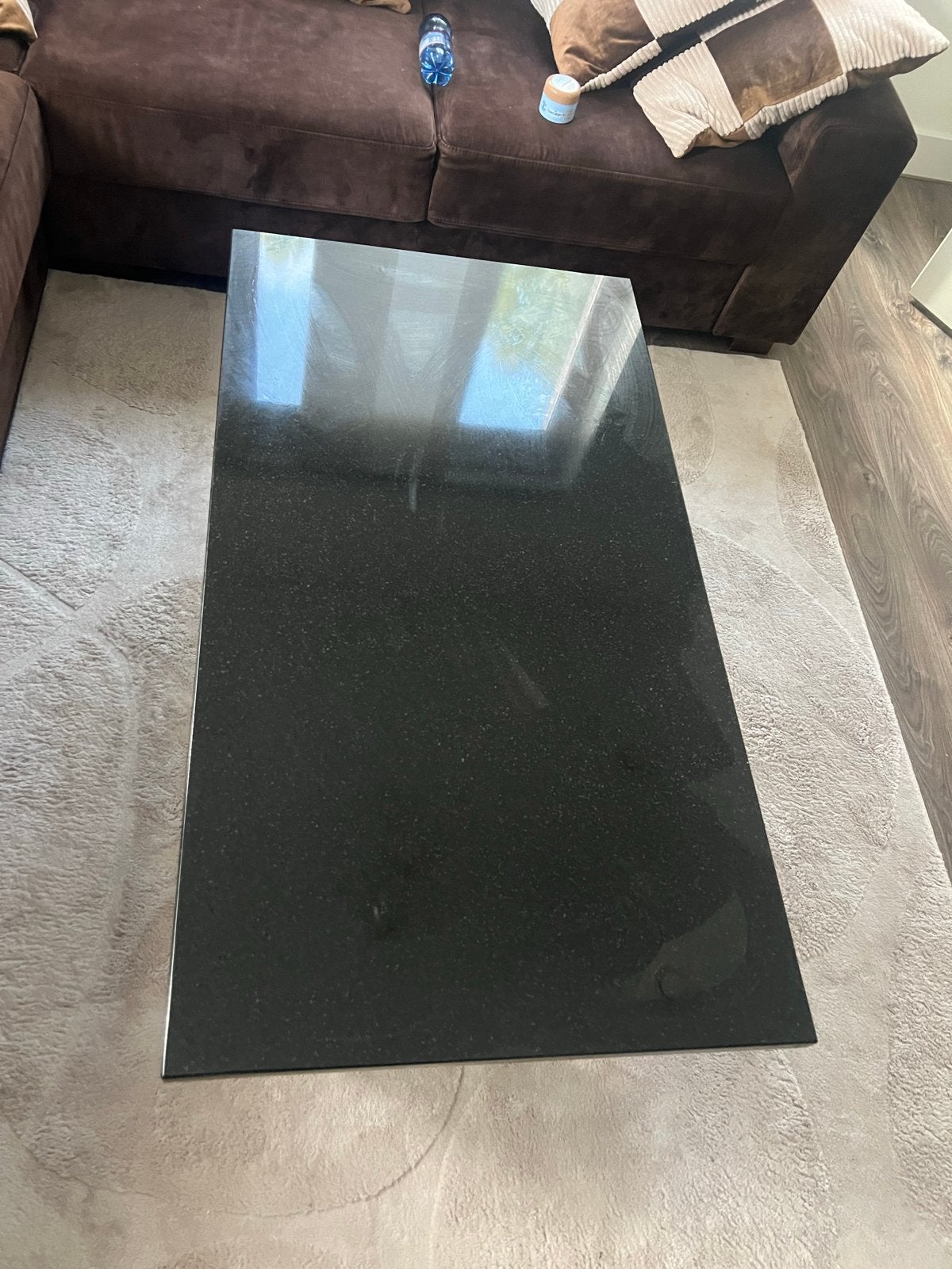 Zwarte rechthoekige salontafel GRANIET, Huis en Inrichting, Ophalen, Gebruikt, 100 tot 150 cm, 50 tot 100 cm