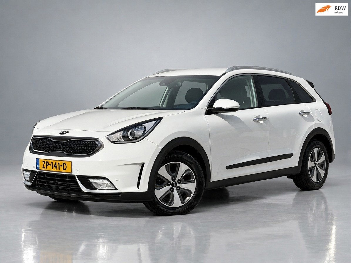 Kia Niro 1.6 GDi Hybrid DynamicLine|Carplay|Camera|Navigatie, Auto's, Leder en Stof, Wit, Origineel Nederlands, 1390 kg