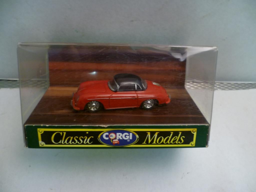 Corgi Models 1989 Porsche 356B rood zwart dak 1:43 auto, Hobby en Vrije tijd, Modelauto's | 1:43, Ophalen of Verzenden, Nieuw
