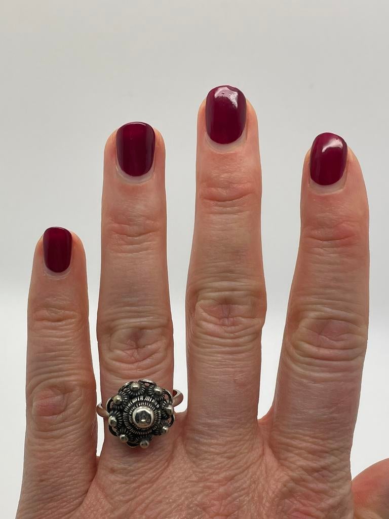 C708 Prachtige zilveren ring Zeeuwse knoop maat 18,5, Ophalen of Verzenden, Zilver, Ring