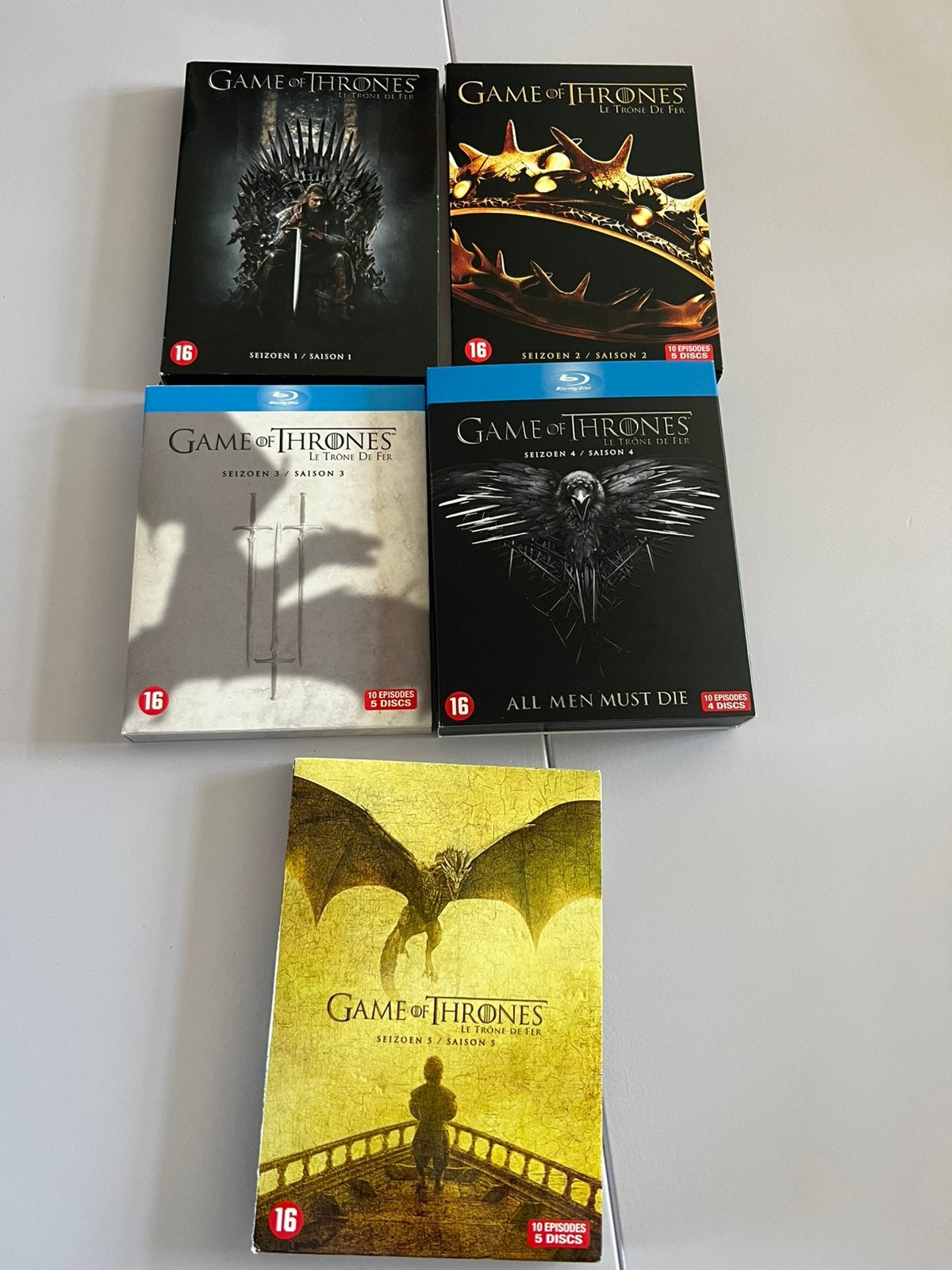 Game of Thrones - seizoen 1 t/m 5 op dvd en blu ray, Ophalen of Verzenden, Zo goed als nieuw, Actie en Avontuur