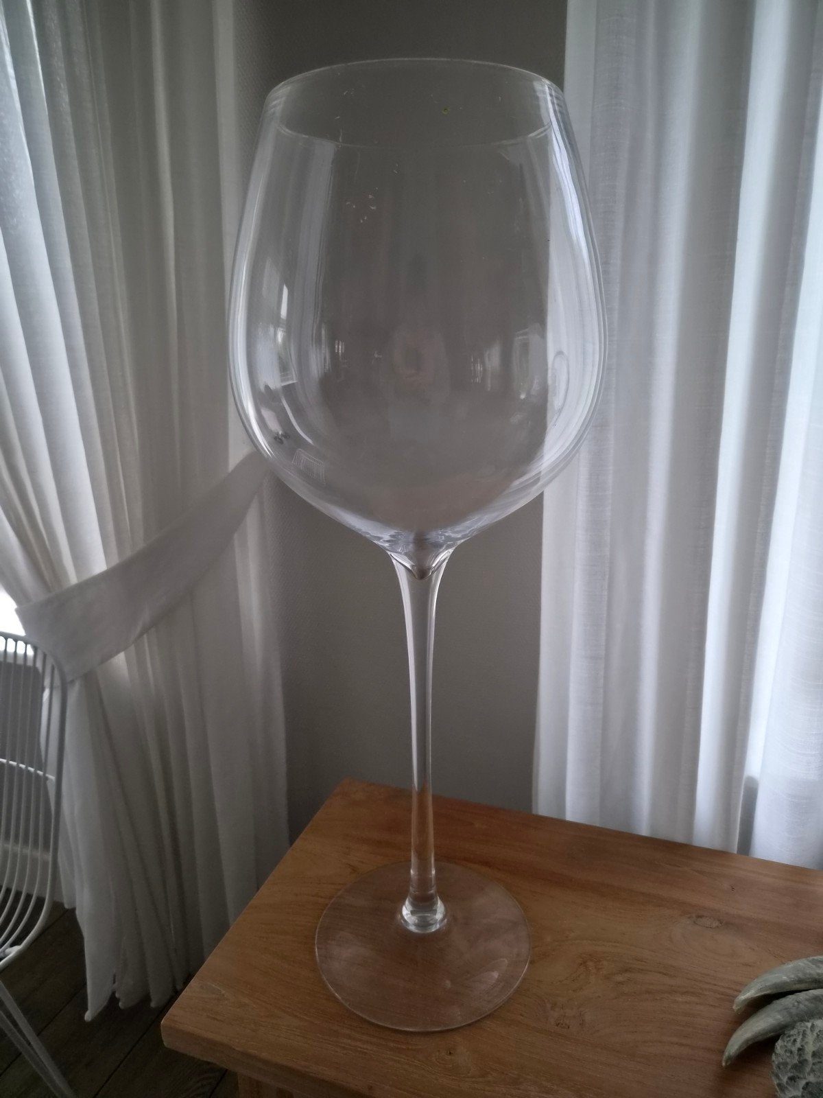 Grote decoratieve vaas in de vorm van wijnglas, 75 cm hoo, Ophalen, Zo goed als nieuw, Transparant, Glas