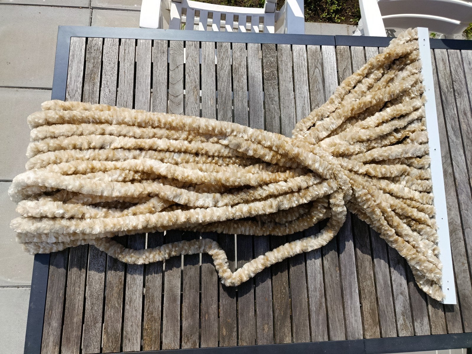 Kattenstaart/hordeur, Ophalen, Crème, 50 tot 100 cm, 200 cm of meer