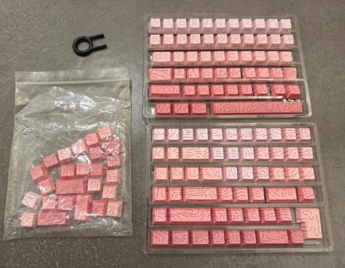 Roze lijnwerk keycaps - cherry profile, Computers en Software, Toetsenborden, Ophalen of Verzenden, Nieuw
