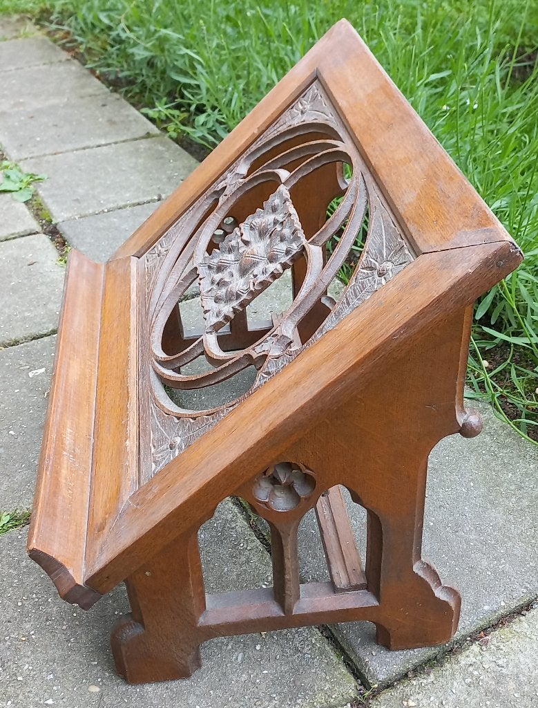 Antieke Neogotische Bijbelstandaard / Lessenaar 19e eeuw, Ophalen of Verzenden
