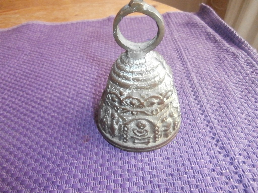 bel koper ijzer koperen / ijzeren deurbel met bewerking klok, Ophalen of Verzenden