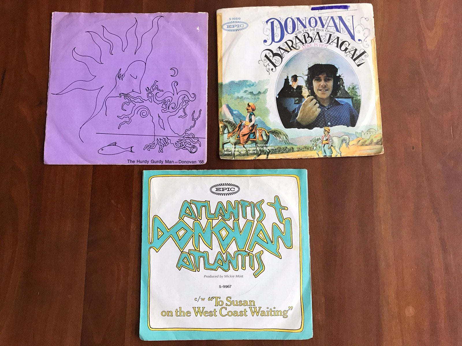 Donavan, 3 singles. 1968-1969, Ophalen of Verzenden, Gebruikt, Pop