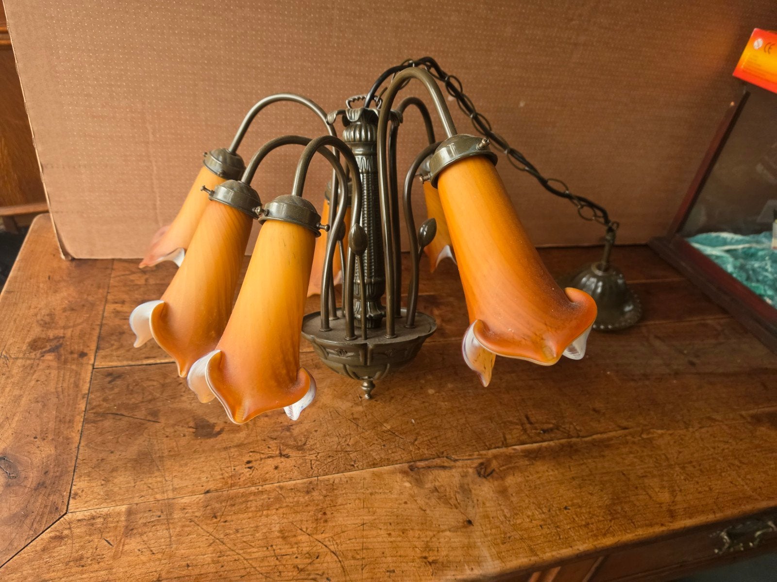 hanglamp / kroonluchter, Ophalen, Gebruikt, Metaal