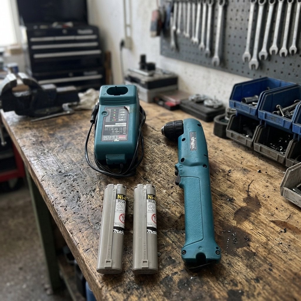 OPRUIMING - Makita haakse boormachine met 2 accu's en lader, Doe-het-zelf en Verbouw, Gereedschap | Boormachines, Boormachine