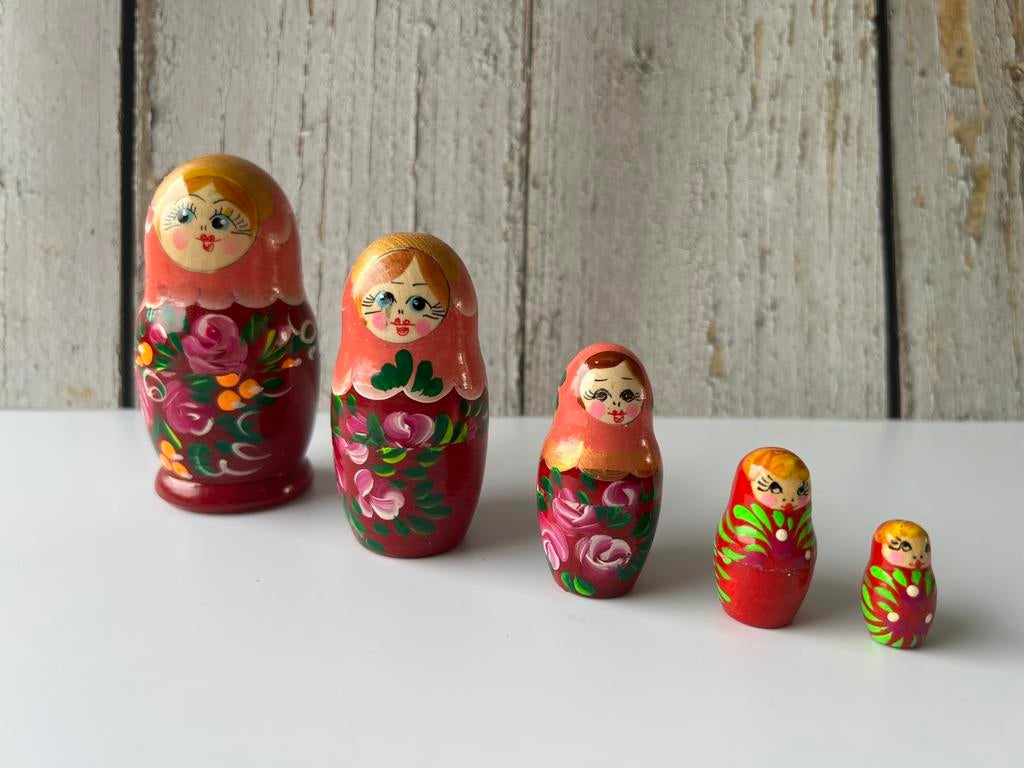 Matroesjka (nesting dolls, Matroeska) vintage (5x)., Ophalen of Verzenden