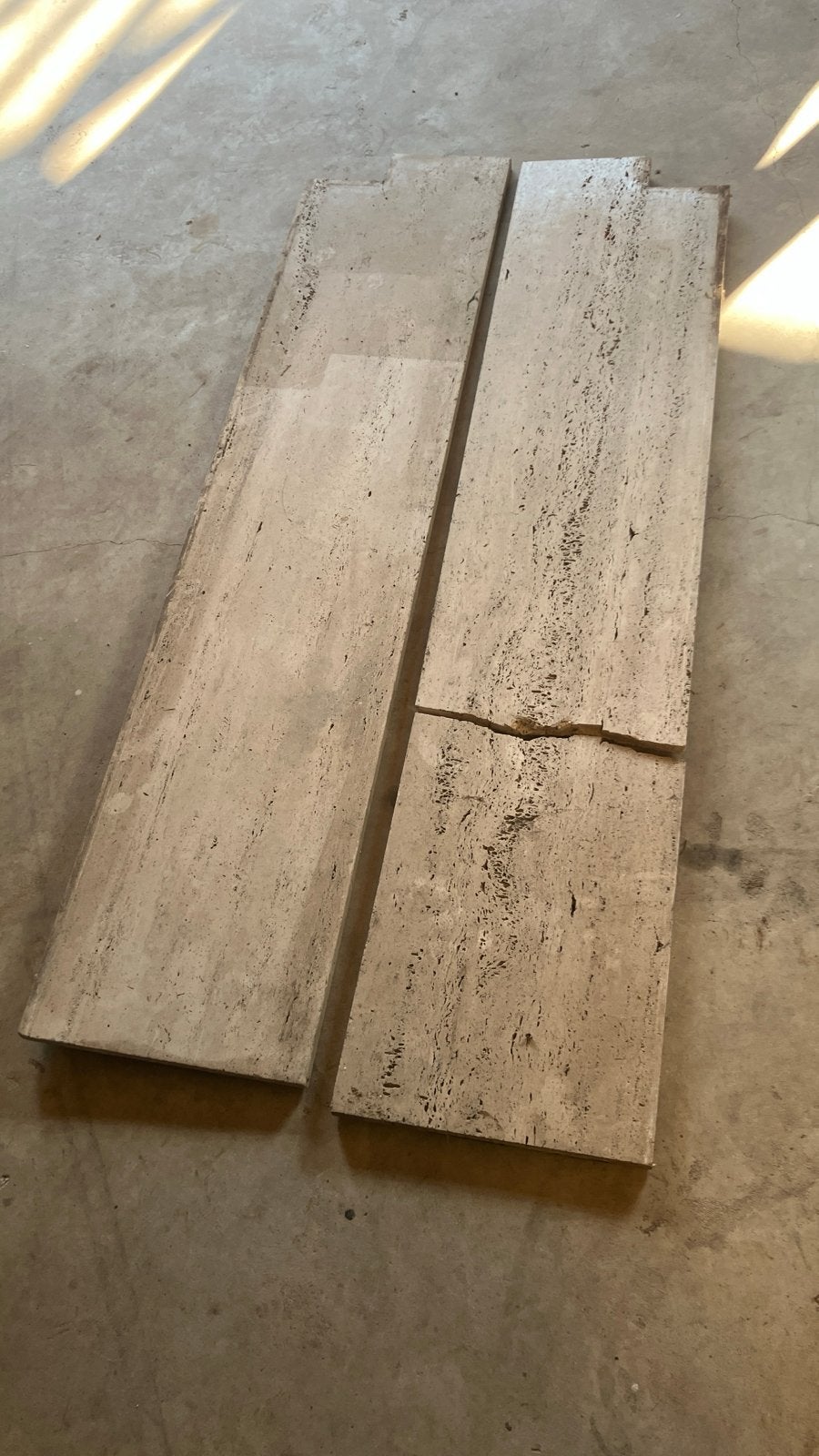 Travertin natuursteen tegels - 3 delen, Doe-het-zelf en Verbouw, Tegels, Gebruikt, Overige typen, Overige materialen, 60 cm of meer