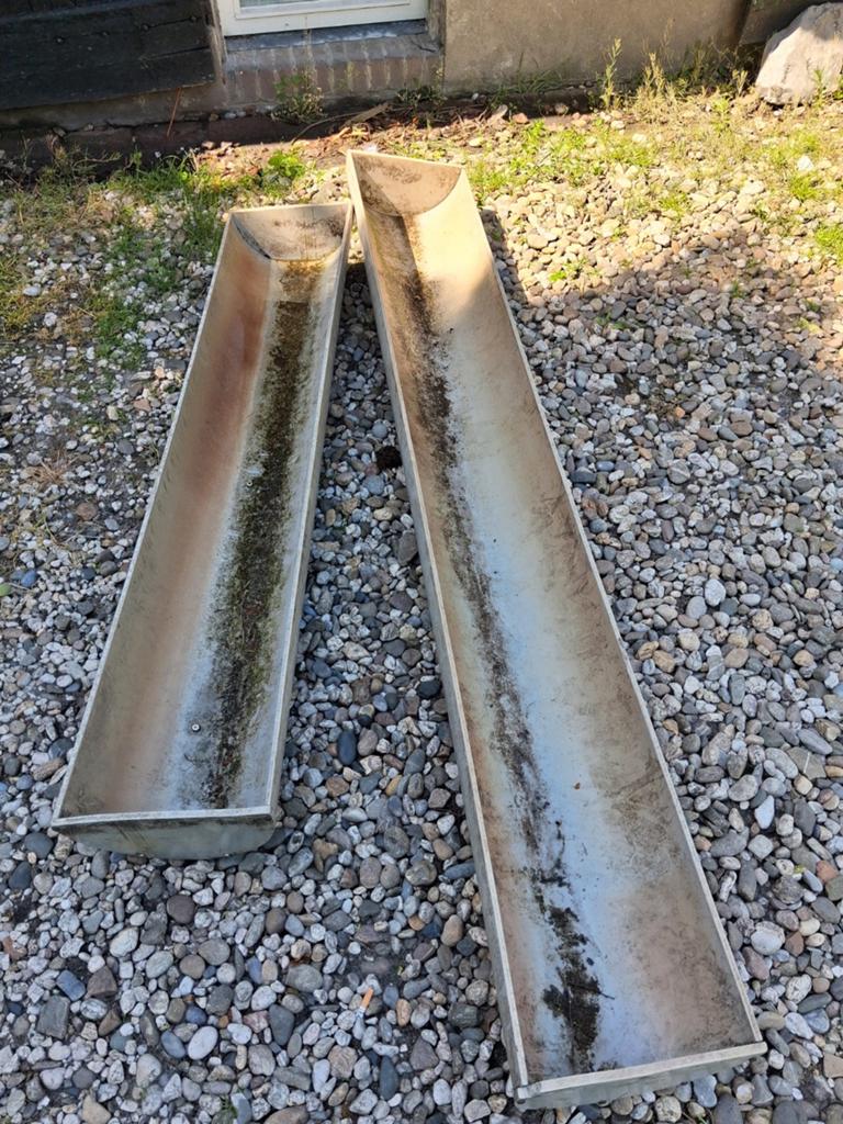 2 voerbakken voor zwijntjes of varkens., Meerdere dieren, Schaap