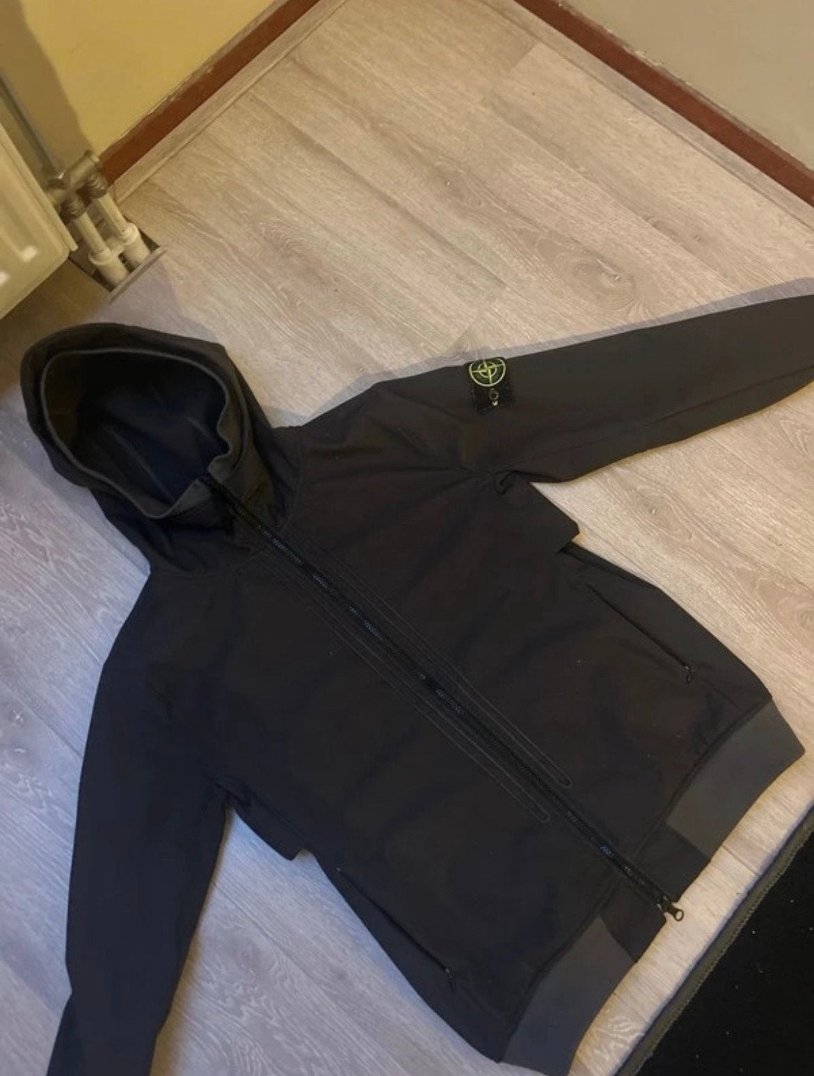 Stone Island Soft Shell-R Jas Zwart Maat S, Ophalen of Verzenden, Zo goed als nieuw, Maat 46 (S) of kleiner, Zwart