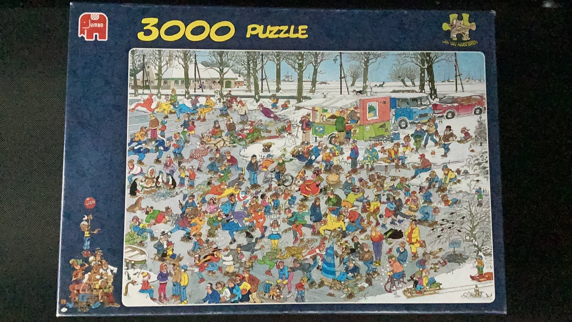 Jan van Haasteren 3000 sruks op glad ijs compleet, Hobby en Vrije tijd, Denksport en Puzzels, Ophalen of Verzenden, Meer dan 1500 stukjes
