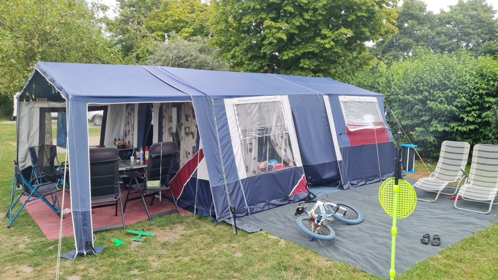 Jamet Louisiana vouwwagen met imperiaal en 3 fietsendragers, Ophalen, Blauw, Aanwezig, Jamet