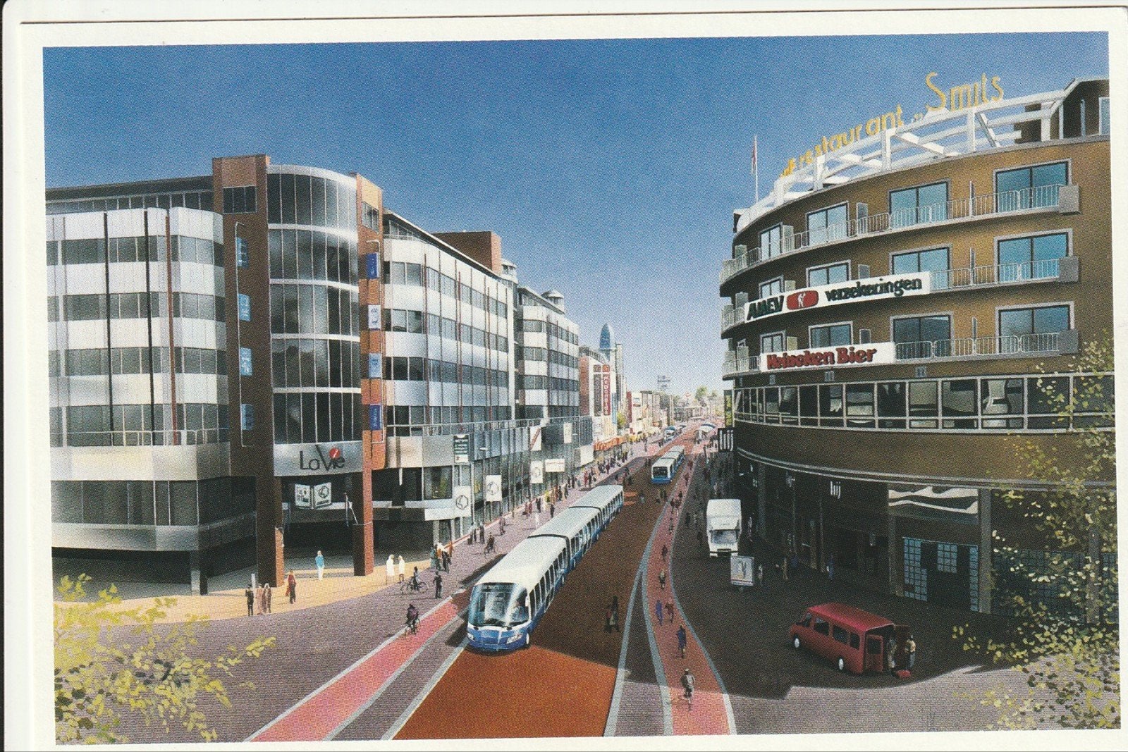 UTRECHT LANGE VIESTRAAT VRIJE BUSBAAN UITHOF DUBBELGELEDE, Ophalen of Verzenden, 1980 tot heden, Ongelopen, Utrecht