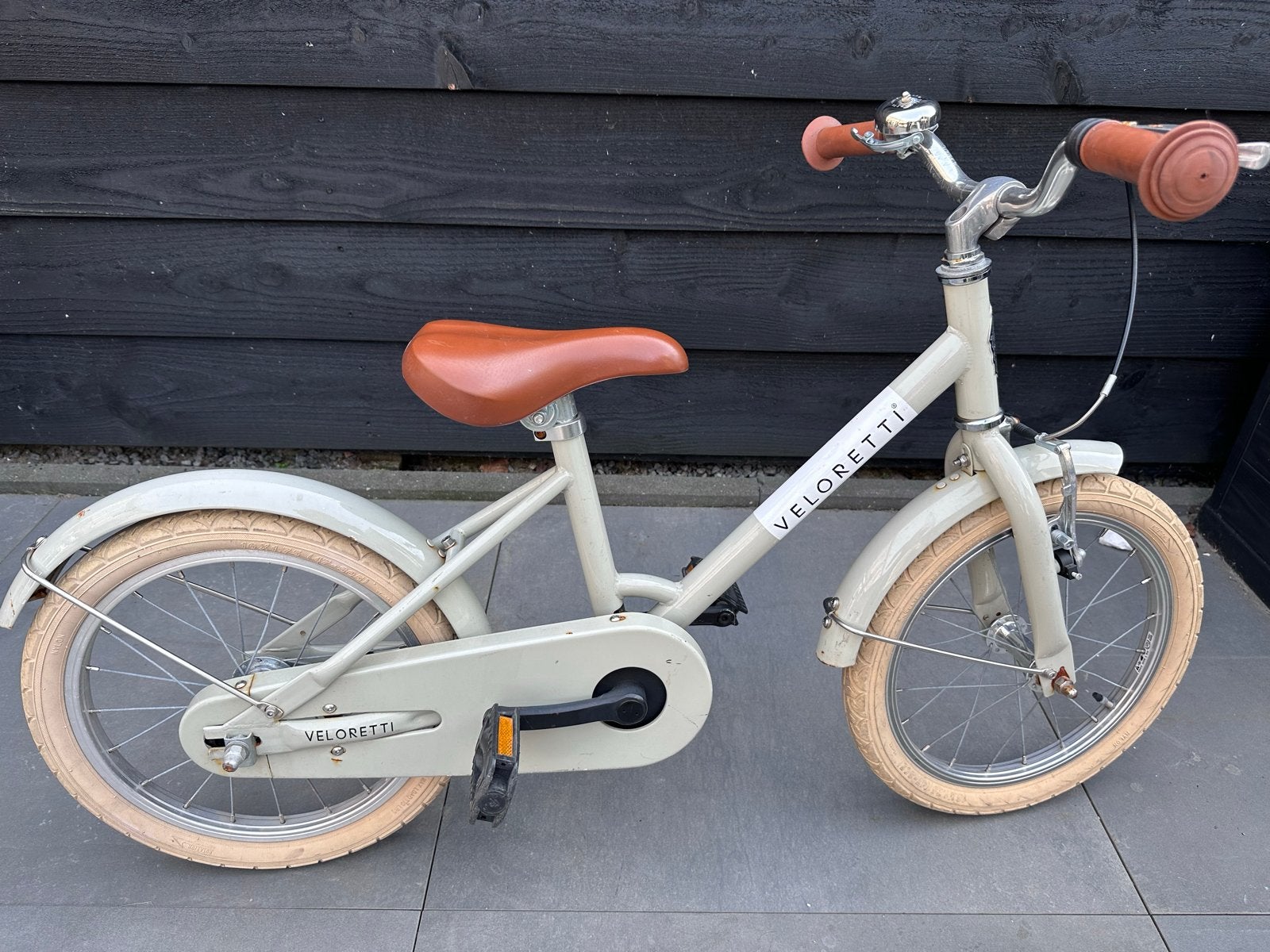 Veloretti kinderfiets maxi 16 inch pebble grey, Ophalen, Gebruikt, Velgrem, 16 tot 20 inch