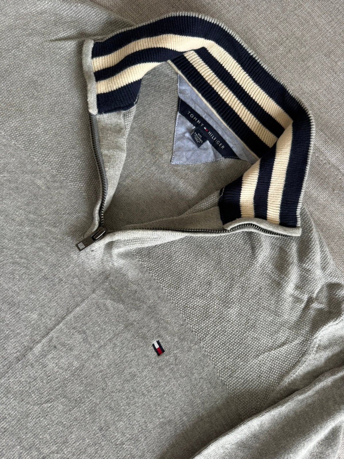 Tommy Hilfiger Heren Trui - Grijs, Maat XXL, Verzenden, Zo goed als nieuw, Overige maten, Blauw