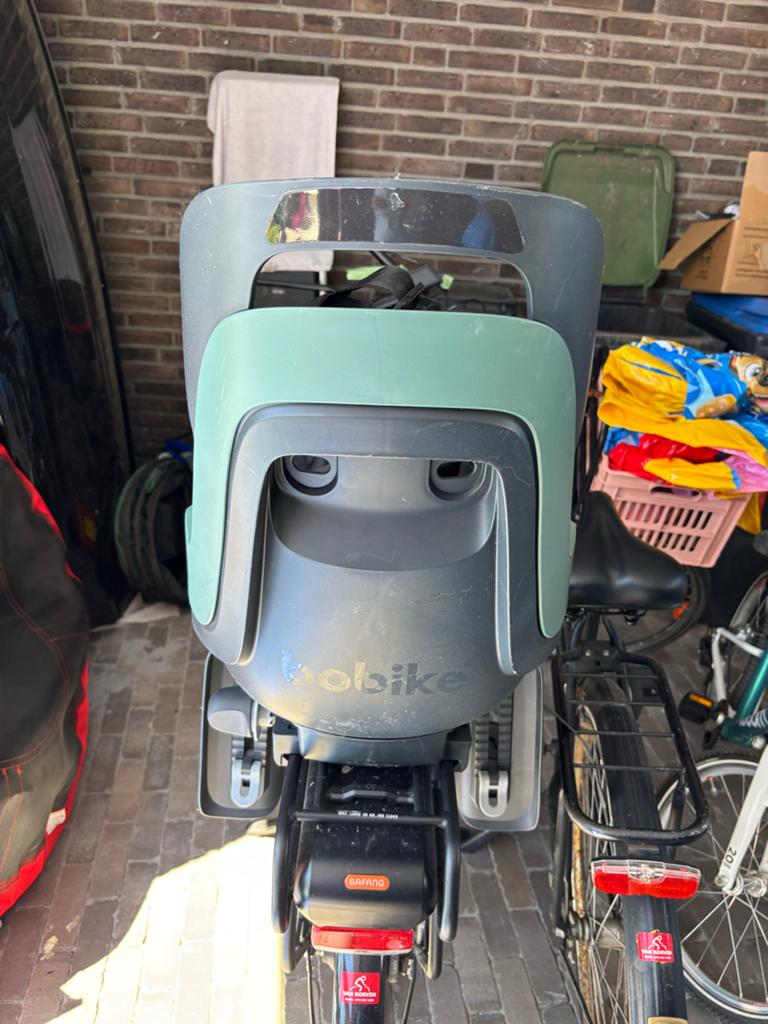 Bobike fietsstoeltje - Verstelbaar voor bagagedrager, Ophalen, Achterzitje, 9 t/m 18 kg, Gebruikt