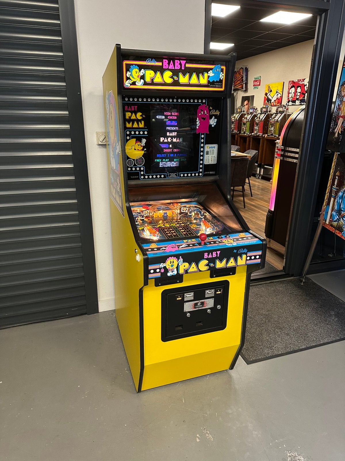 Unieke arcade - flipperkast Bally Baby Pacman 1982, Verzamelen, Ophalen, Bally, Zo goed als nieuw, Dot-matrix