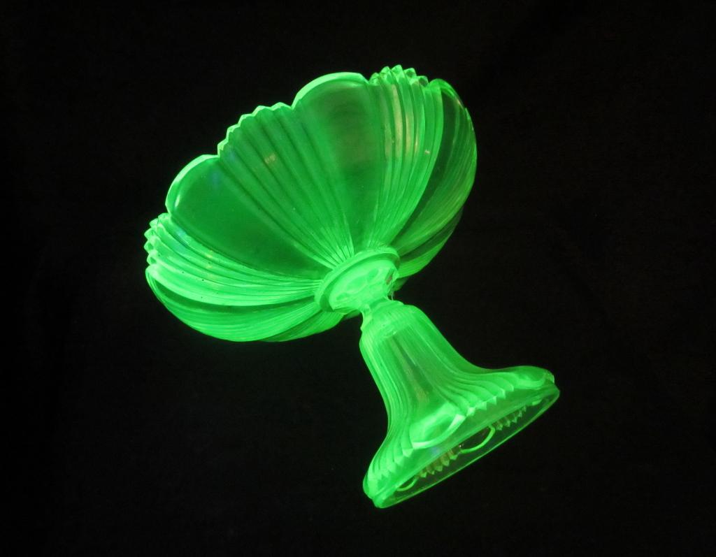 Antiek art deco vaseline uranium fruitschaal, bonbonschaal, Antiek en Kunst, Verzenden