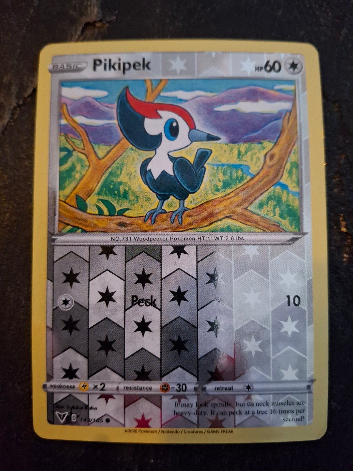 Pikipek Pokémon kaart - Basic, HP60, Ophalen of Verzenden, Gebruikt, Losse kaart
