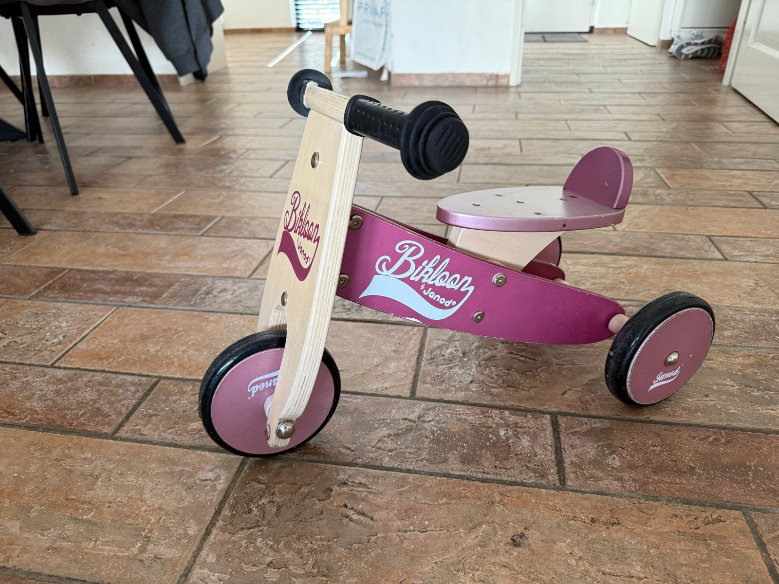 Janod Bikloon Houten Loopfiets Roze, Ophalen, Gebruikt, Loopfiets