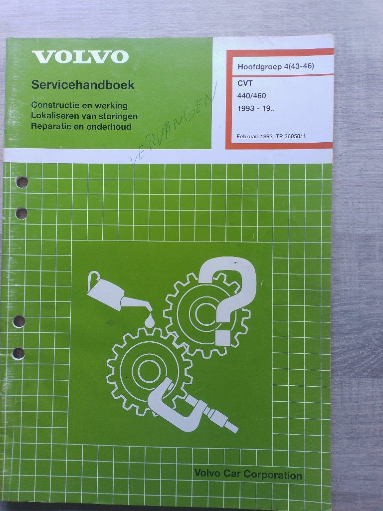 Volvo 440 - 460  dealer werkplaatsboek CVT Automaatbak, Ophalen of Verzenden, Gelezen, Volvo