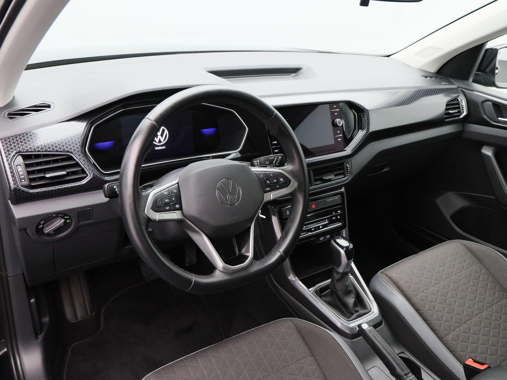 Volkswagen T-Cross 1.0 TSi 110 Pk Automaat Style | Full LED, Auto's, Dealer onderhouden, Gebruikt, Euro 6, Zwart