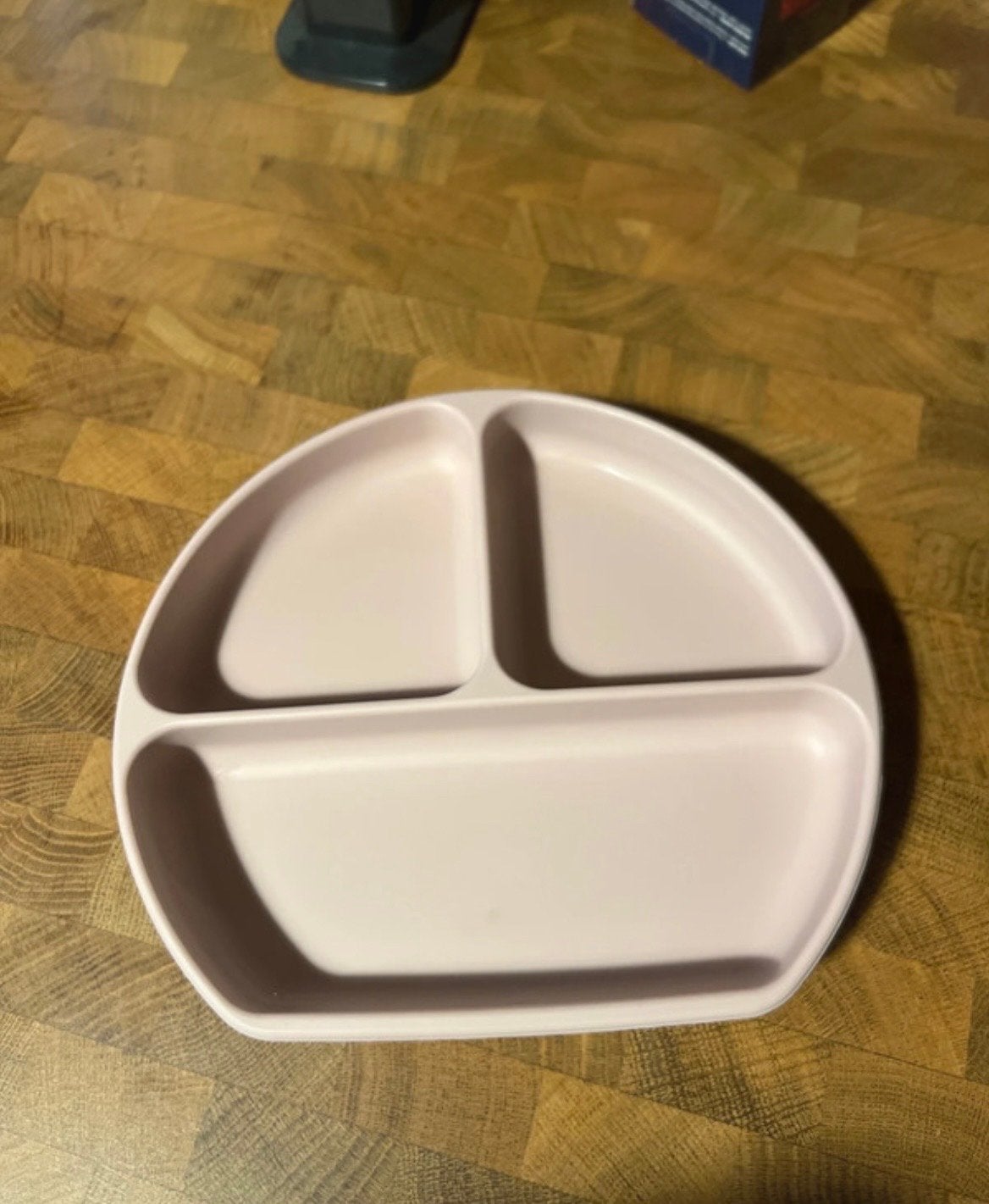 Roze babybord met vakjes en zuignap, Ophalen of Verzenden, Gebruikt, Overige typen