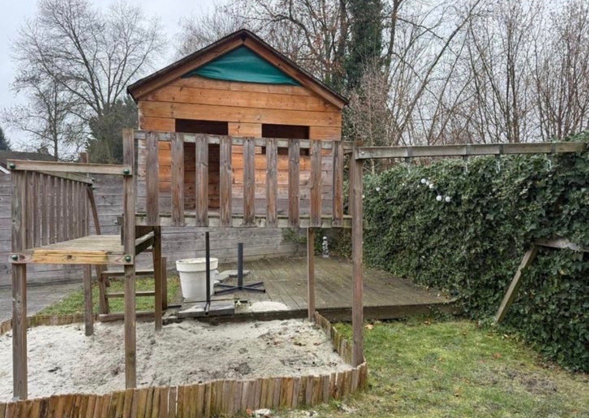 Houten speeltoestel Wicky, Ophalen of Verzenden, Gebruikt, Klimwand