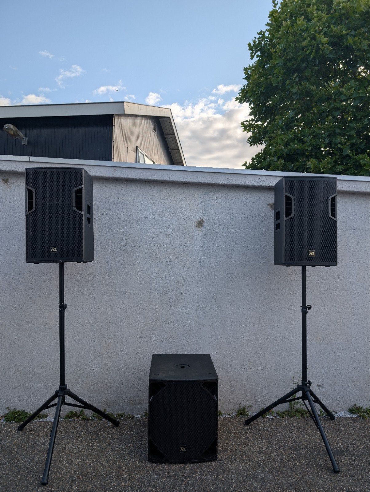 power dynamics speakerset, Gebruikt, Inclusief kabels, Speakerset, Ophalen