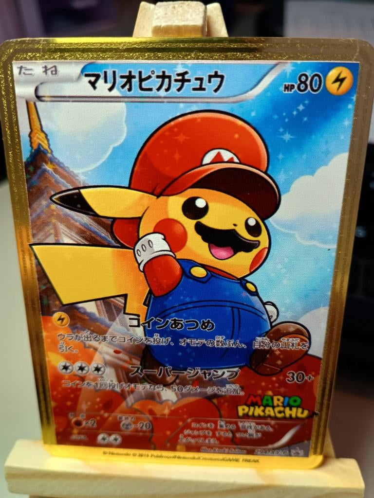 Pokemon Pikachu mario (fan art), Ophalen of Verzenden, Nieuw, Losse kaart