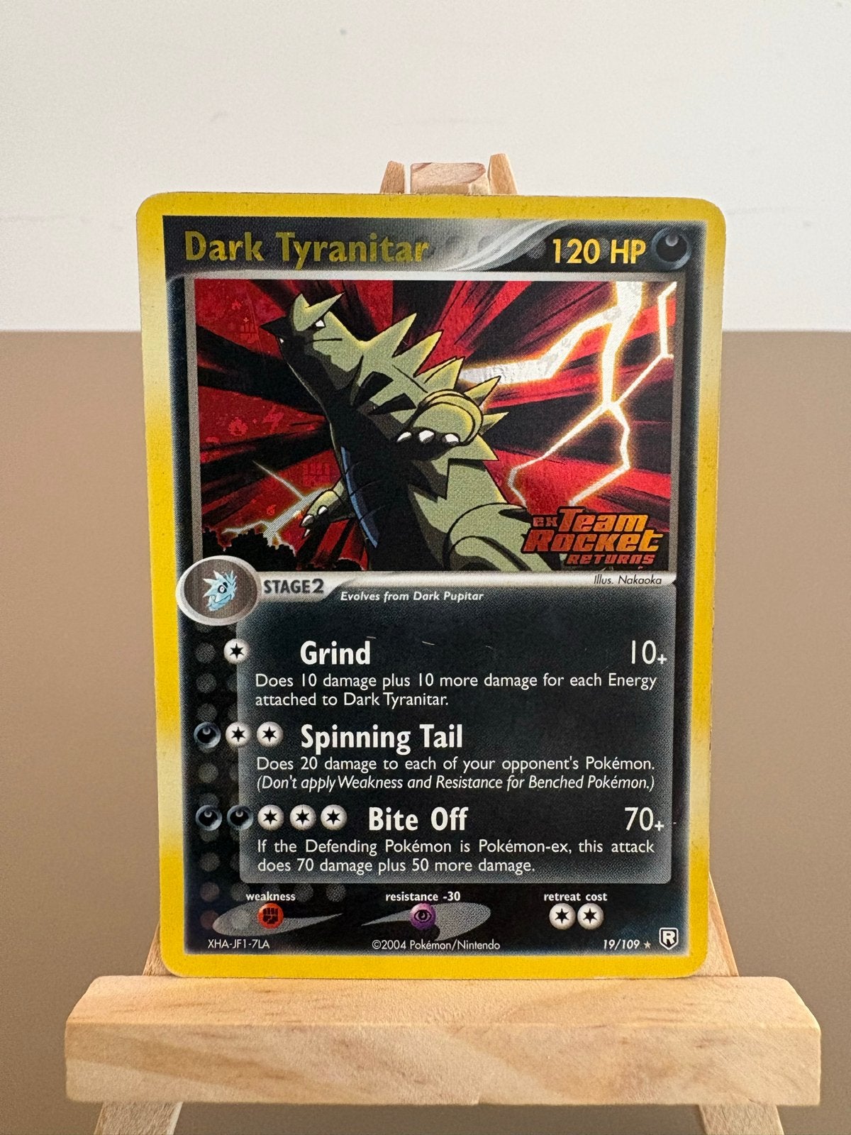 Dark Tyranitar Pokémon Kaart - Team Rocket Returns, Ophalen of Verzenden, Zo goed als nieuw, Losse kaart