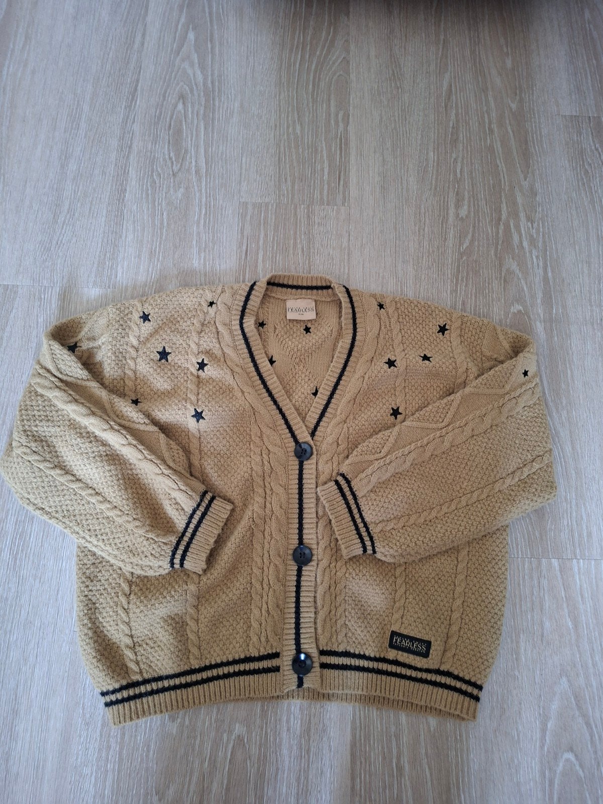 Taylor Swift Fearless Cardigan - Officiële Website, Beige, Maat 46/48 (XL) of groter, Ophalen of Verzenden, Zo goed als nieuw