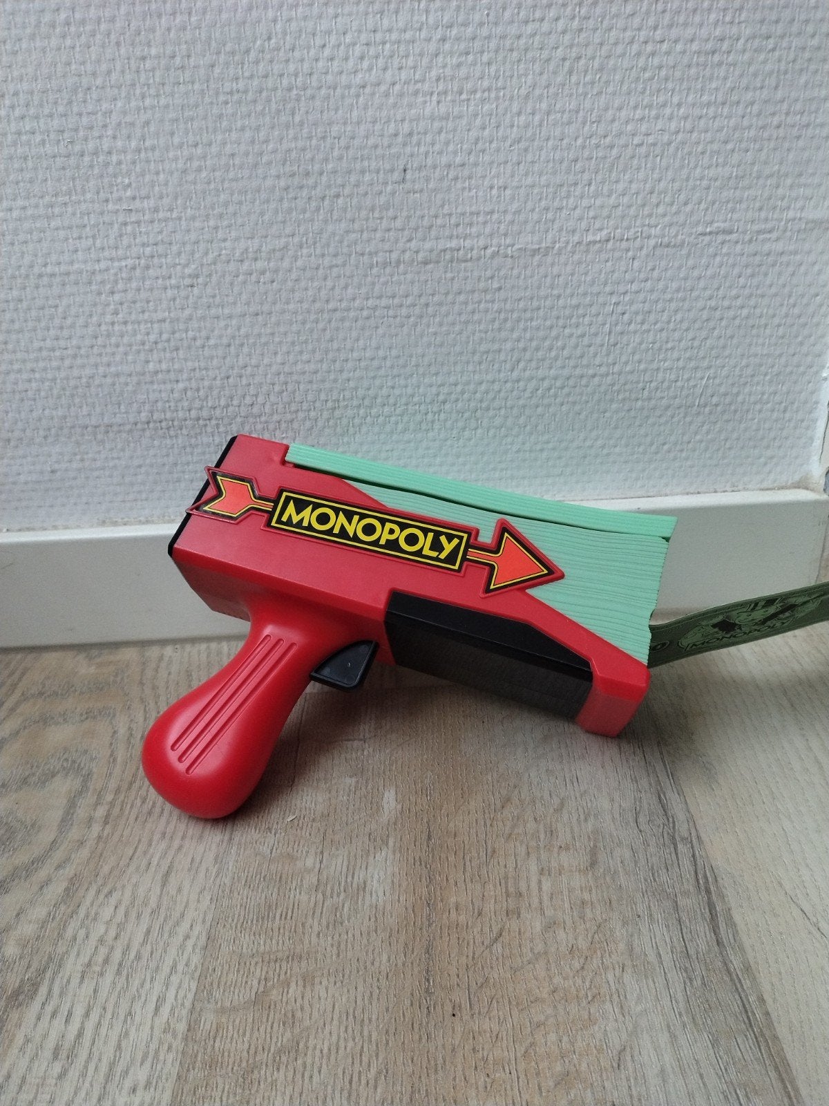 Monopoly geld schieter met nep geld - niet gebruikt, Ophalen