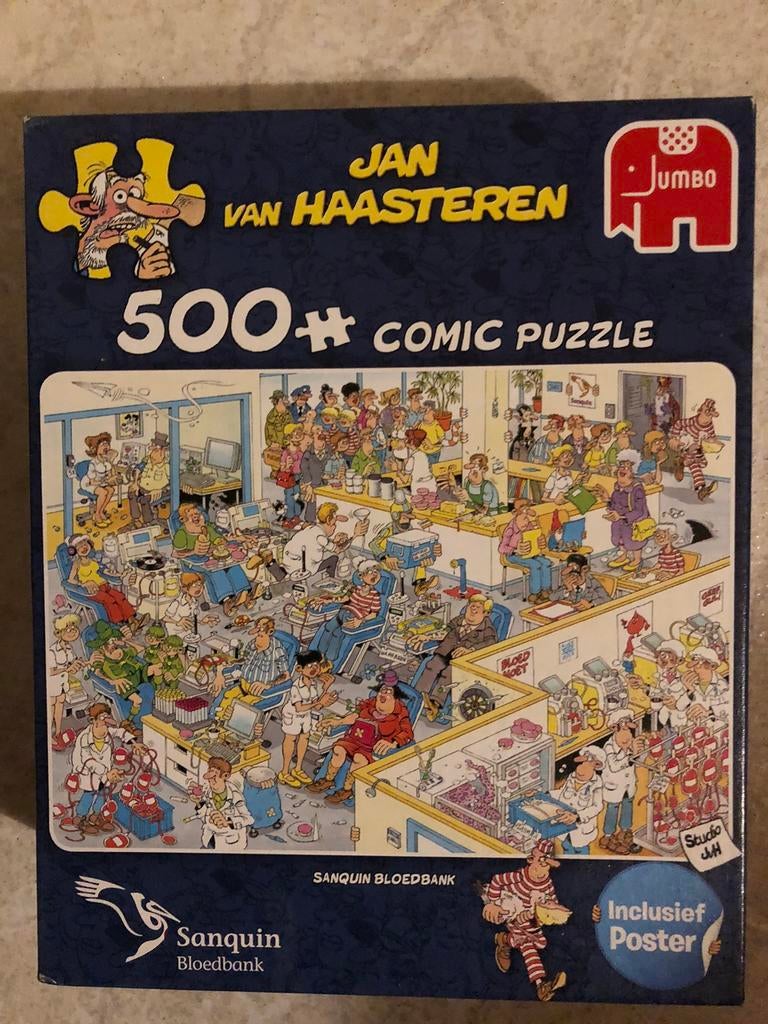 Sanquin  Jan van Haasteren Bloedbank, Ophalen of Verzenden, 500 t/m 1500 stukjes, Zo goed als nieuw