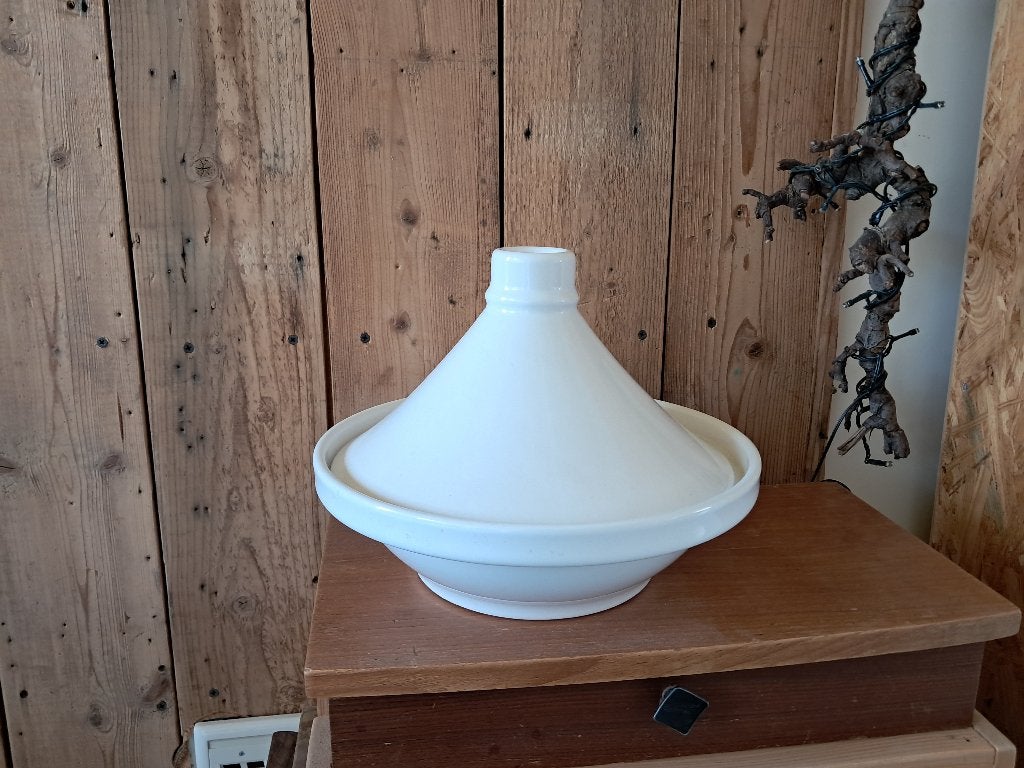 Tajine wit aardewerk oven 28 Cosy & trendy, Ophalen, Tajine, Met deksel, Zo goed als nieuw