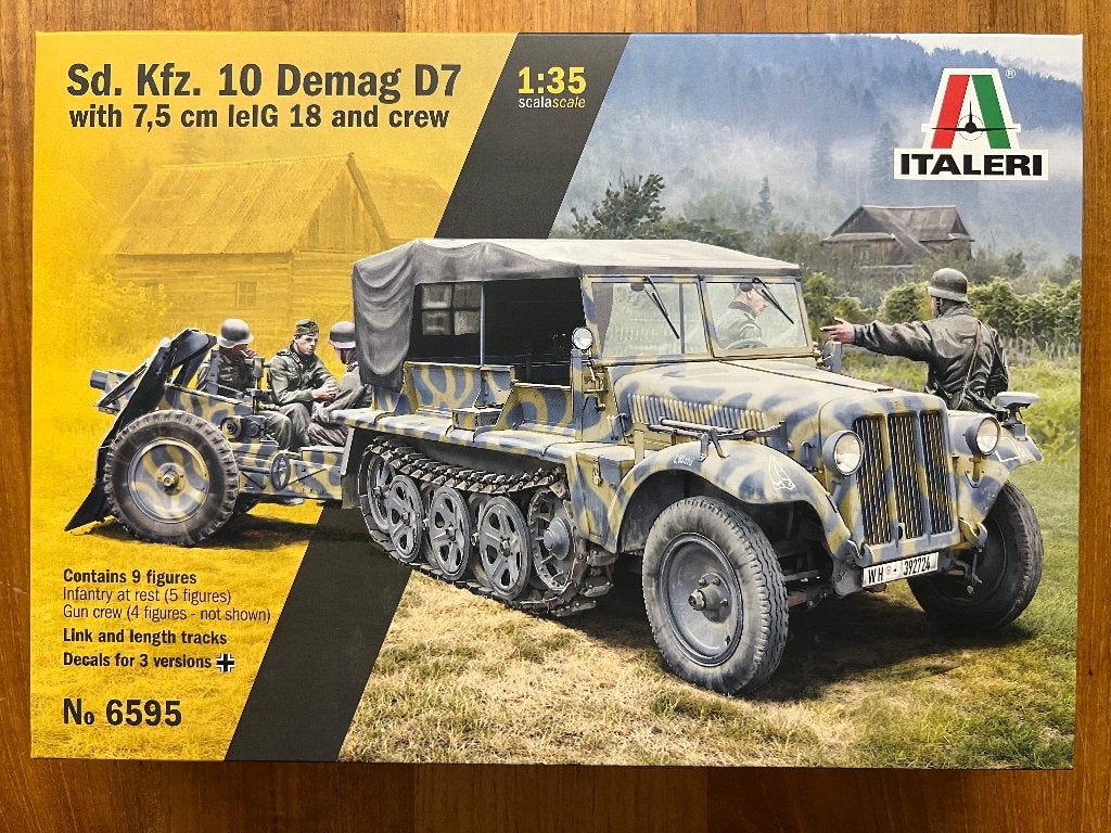 Italeri Sd.Kfz. 10 Demag D7 met leIG 18 1:35 - 6595, Italeri, 1:32 tot 1:50, Overige typen, Nieuw