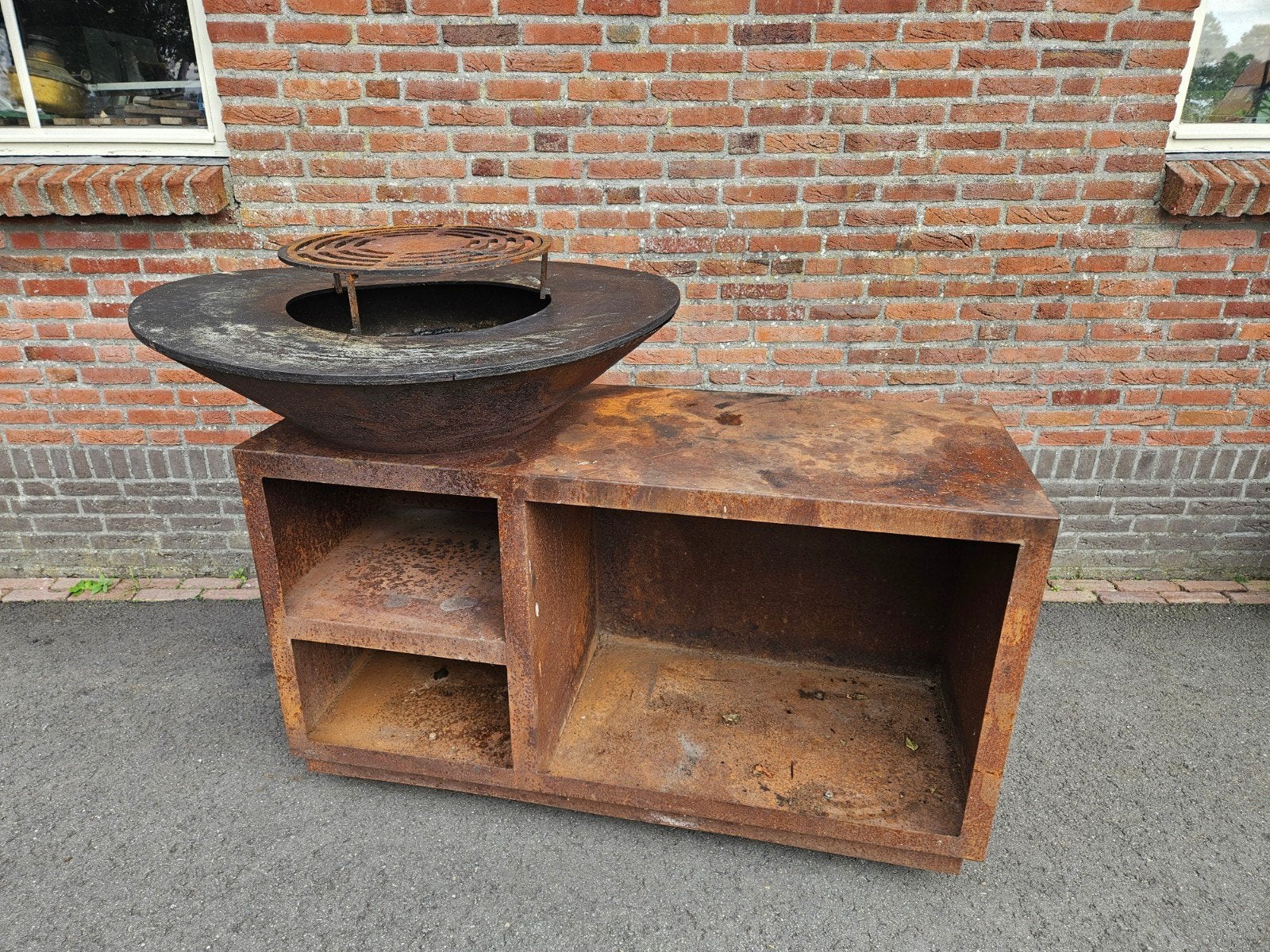 OPlancha BBQ Vuurschaal op wielen., Tuin en Terras, Ophalen, Gebruikt