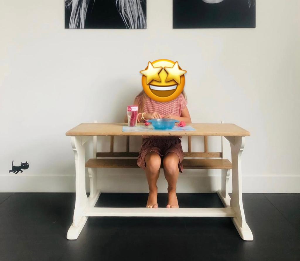 Houten schoolbankje, Kinderen en Baby's, Kinderkamer | Tafels en Stoelen, Ophalen, Gebruikt, Stoel(en)